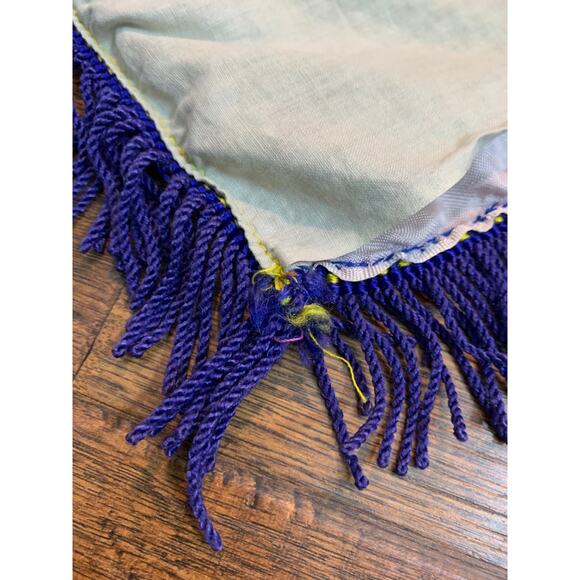 Vintage WW2 U.S. Navy Sweetheart Souvenir Satin Fringe Pillowcase - Blue Sister - Picture 10 of 11